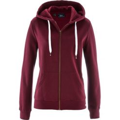 Bluza rozpinana bonprix jeżynowy. Fioletowe bluzy damskie marki bonprix, bez wzorów, bez rękawów, bez kaptura. Za 74,99 zł.
