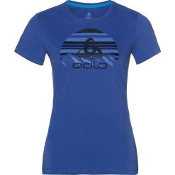 Koszulka sportowa "Kumano Logo Light" w kolorze niebieskim. Niebieskie bluzki sportowe damskie Odlo Women, s, z nadrukiem, z okrągłym kołnierzem, bez rękawów, bez kaptura. W wyprzedaży za 89,95 zł.