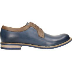 Półbuty ALDO. Niebieskie buty wizytowe męskie Gino Rossi, bez wzorów, ze skóry, eleganckie, na sznurówki. Za 249,90 zł.