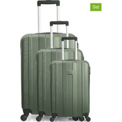 Walizki (3 szt.) "Atlanta" w kolorze khaki. Brązowe walizki marki Hero, z materiału. W wyprzedaży za 454,95 zł.