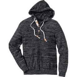 Sweter Slim Fit bonprix szary melanż. Szare swetry męskie bonprix, s, bez wzorów, z kapturem, z kapturem. Za 99,99 zł.
