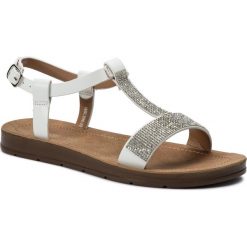 Sandały BASSANO - WSL996-22 White. Białe klapki damskie Bassano, bez wzorów, ze skóry ekologicznej, bez obcasa. Za 59,99 zł.