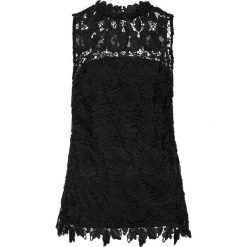 Top z koronką bonprix czarny. Czarne bluzki damskie bonprix, w koronkowe wzory, z koronki, bez kołnierzyka. Za 89,99 zł.
