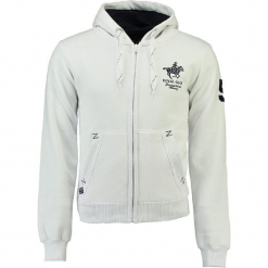 Bluza "Gampai" w kolorze białym. Białe bluzy męskie Geographical Norway Men, m, z haftami, prążkowane. W wyprzedaży za 136,95 zł.
