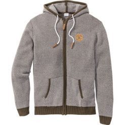 Swetry klasyczne męskie: Sweter rozpinany Regular Fit bonprix ciemnooliwkowo-biały