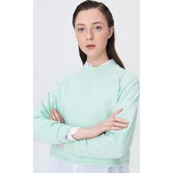 Gładka bluza basic - Turkusowy. Niebieskie bluzy damskie Sinsay, s, bez wzorów, bez rękawów, bez kaptura. W wyprzedaży za 31,99 zł.