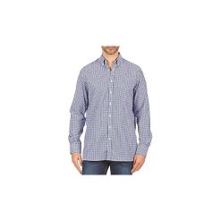 Koszule z długim rękawem Hackett TWO TONE GINGHAM. Niebieskie koszule męskie Hackett, s, bez wzorów, bez kołnierzyka, z długim rękawem. Za 519,20 zł.