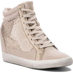 Sneakersy GUESS - Patty FLATT1 FAB12 GOLD. Czarne sneakersy damskie marki Guess, z materiału. W wyprzedaży za 259,00 zł.