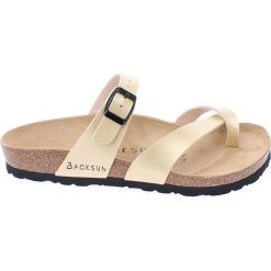 Buty damskie: Japonki w kolorze złotym