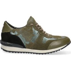 Sneakersy khaki moro. Zielone trampki i tenisówki damskie Arturo Vicci, z nadrukiem, ze skóry, na sznurówki. Za 191,20 zł.