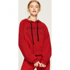 Bluza hoodie - Czerwony. Czerwone bluzy damskie Sinsay, l. Za 49,99 zł.