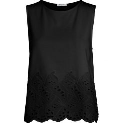 Top "Sonja" w kolorze czarnym. Czarne topy damskie Pieces, Vila, xs, w koronkowe wzory, z koronki, z okrągłym kołnierzem, bez rękawów. W wyprzedaży za 55,95 zł.