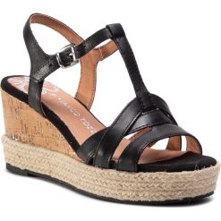 Espadryle MARCO TOZZI - 2-28336-24 Black 001. Czarne espadryle damskie Marco Tozzi, bez wzorów, ze skóry, bez obcasa, na obcasie. W wyprzedaży za 199,00 zł.