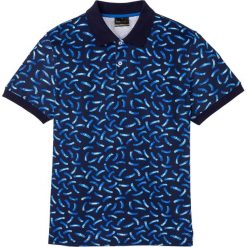 Shirt polo z nadrukiem bonprix ciemnoniebieski z nadrukiem. Niebieskie koszulki męskie bonprix, s, z nadrukiem, z krótkim rękawem. Za 59,99 zł.