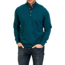 Golfy męskie: Sweter w kolorze morskim