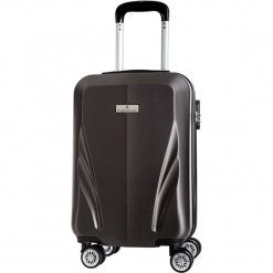 Walizka w kolorze szarym - 34 l. Szare walizki Platinium, z materiału. W wyprzedaży za 179,95 zł.