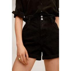 Mango - Szorty jeansowe Paperbag. Szare szorty damskie Mango, m, bez wzorów, z bawełny, casualowe, z podwyższonym stanem. Za 99,90 zł.