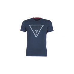 T-shirty z krótkim rękawem Guess DENIM TRIANGLE. Niebieskie t-shirty męskie Guess, s, z aplikacjami, z denimu, bez kołnierzyka, krótkie. Za 143,10 zł.