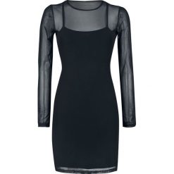Forplay 2 in 1 Mesh Dress Sukienka czarny. Czarne sukienki damskie marki Forplay, l, bez wzorów, z meshu, z okrągłym kołnierzem, bez rękawów, dopasowane. Za 121,90 zł.
