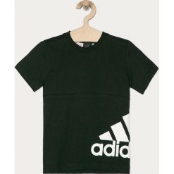 Adidas Performance - T-shirt 110-176 cm. Czarne t-shirty chłopięce adidas Performance, z nadrukiem, z bawełny, bez rękawów. Za 69,90 zł.