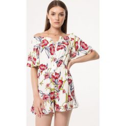 Kremowy Kombinezon Full Of Pep. Brązowe kombinezony dziewczęce Born2be, w kwiaty, krótkie. Za 59,99 zł.