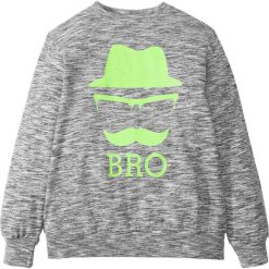 Bluza z nadrukiem bonprix szary. Szare bluzy chłopięce marki bonprix, m, z nadrukiem. Za 44,99 zł.