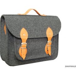 Torba na laptopa z pomarańczową skórą. Brązowe torby męskie na ramię marki Pakamera, ze skóry. Za 113,00 zł.