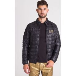 Puchowa KURTKA EA7 EMPORIO ARMANI. Czarne płaszcze męskie EA7 Emporio Armani, m, z nadrukiem, z puchu, bez kaptura. Za 689,00 zł.