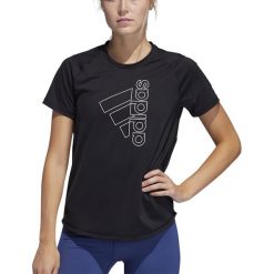 ADIDAS BADGE OF SPORT T-SHIRT > FQ1988. Bluzki sportowe damskie Adidas, l, z aplikacjami, z poliesteru, z okrągłym kołnierzem, z krótkim rękawem, krótkie, bez kaptura, climalite (adidas). Za 99,99 zł.