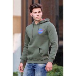 Bluza męska NASA KHAKI. Brązowe bluzy męskie Bluza męska NASA KHAKI, s, bez wzorów, bez kołnierzyka, bez rękawów, bez kaptura. W wyprzedaży za 79,00 zł.