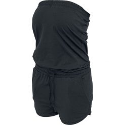 Urban Classics Ladies Hot Jumpsuit Kombinezon czarny. Czarne spodnie damskie marki Urban Classics, l, bez wzorów, bez kołnierzyka, bez rękawów, długie. Za 79,90 zł.