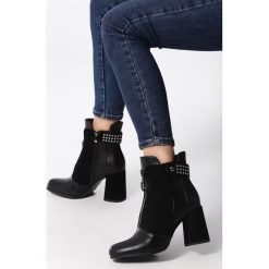 Czarne Botki Lamar. Czarne botki damskie Born2be, glamour, z okrągłym noskiem, za kostkę, na wysokim obcasie, na obcasie, na zamek. Za 199,99 zł.