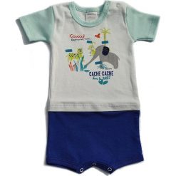 Rampers ze wzorem. Body niemowlęce Absorba & DIM, z nadrukiem, z bawełny, bez rękawów. W wyprzedaży za 22,95 zł.