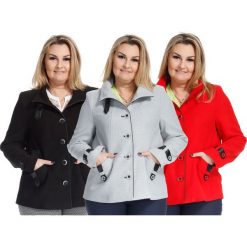 Elegancka kurtka damska z ekoskórą oversize PLUS SIZE NOWOŚĆ. Czerwone kurtki damskie Moda Size Plus Iwanek, s, bez wzorów, z tkaniny, eleganckie, bez kaptura. W wyprzedaży za 179,00 zł.