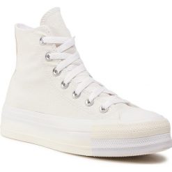 Trampki CONVERSE - Ctas Double Stack Lift Hi 568758C Egret/University Red/White. Brązowe półbuty damskie Converse, bez wzorów, z materiału, bez zapięcia. Za 399,00 zł.