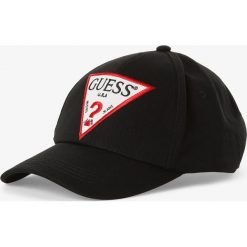 Guess Jeans - Damska czapka z daszkiem, czarny. Czarne czapki damskie Guess Jeans, z aplikacjami, z jeansu. Za 119,95 zł.
