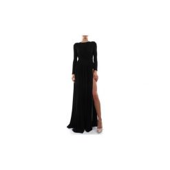 Sukienki długie Elisabetta Franchi AB95796E2. Czarne sukienki damskie Elisabetta Franchi, bez wzorów, bez kołnierzyka, bez rękawów, długie. Za 1892,80 zł.