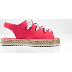 Espadryle sznurowane bonprix koralowy. Czerwone espadryle damskie bonprix, w paski, bez obcasa. Za 32,99 zł.