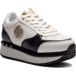 Sneakersy GUESS - FLTIF3 PEL12 WHIBL. Białe sneakersy damskie Guess, z materiału. Za 499,00 zł.