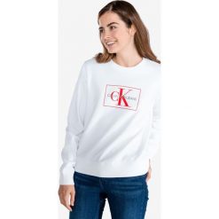 Calvin Klein Bluza Biały. Białe bluzy damskie Calvin Klein, m, z nadrukiem, z bawełny, bez rękawów, bez kaptura. Za 430,95 zł.