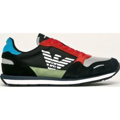Emporio Armani - Buty. Czarne sneakersy męskie Emporio Armani, ze skóry, na sznurówki. W wyprzedaży za 679,90 zł.