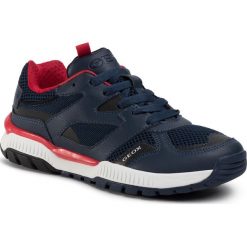 Sneakersy GEOX - J Tuono B. C J02AXC 014BU C0735 S Navy/Red. Niebieskie trampki chłopięce Geox, bez wzorów, ze skóry ekologicznej, na sznurówki. Za 329,00 zł.