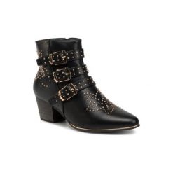 DeeZee WS270203-01. Czarne botki damskie DeeZee, ze skóry ekologicznej, bez obcasa, bez zapięcia. Za 139,99 zł.