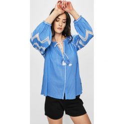 Pepe Jeans - Koszula Tatiana. Niebieskie bluzki damskie Pepe Jeans, s, z haftami, z bawełny, casualowe, bez kołnierzyka, z długim rękawem. Za 319,90 zł.