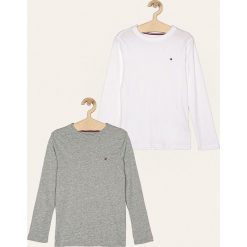 Tommy Hilfiger - Longsleeve dziecięcy (2-pack) 128-164 cm. Szare t-shirty chłopięce TOMMY HILFIGER, bez wzorów, z bawełny, z długim rękawem. Za 139,90 zł.