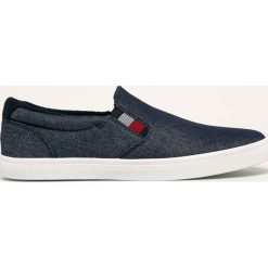 Tommy Hilfiger - Tenisówki. Niebieskie trampki męskie TOMMY HILFIGER, bez wzorów, z gumy, bez zapięcia. Za 299,90 zł.