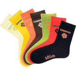 Skarpetki s.Oliver (7 par) bonprix jasnożółty + żółty + koralowy + brązowy + zielony + czerwony + czarny. Żółte skarpetki męskie marki bonprix. Za 48,93 zł.