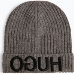 HUGO - Wełniana czapka – Unisex-X537, szary. Szare czapki damskie marki HUGO, z wełny. Za 249,99 zł.