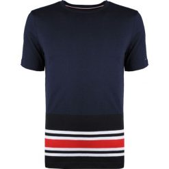 Tommy Hilfiger T-Shirt. T-shirty męskie w paski, z tkaniny, z okrągłym kołnierzem, krótkie. Za 159,00 zł.