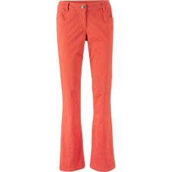 Spodnie bawełniane ze stretchem BOOTCUT bonprix czerwony cynamonowy. Czerwone spodnie damskie bonprix, z bawełny. Za 99,99 zł.